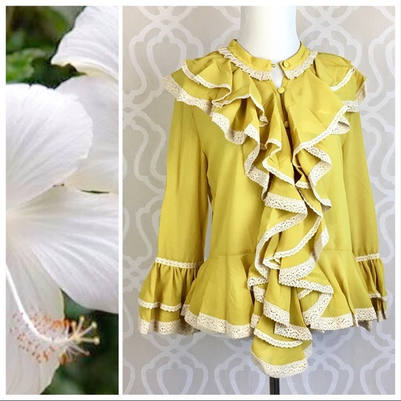 Victorian Ginger Ruffles Blouse - Picture 2 of 8